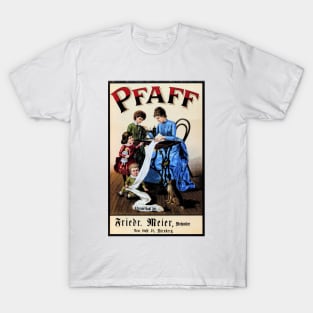 German PFAFF Sewing Machine Mother and Child Vintage Advertisement T-Shirt